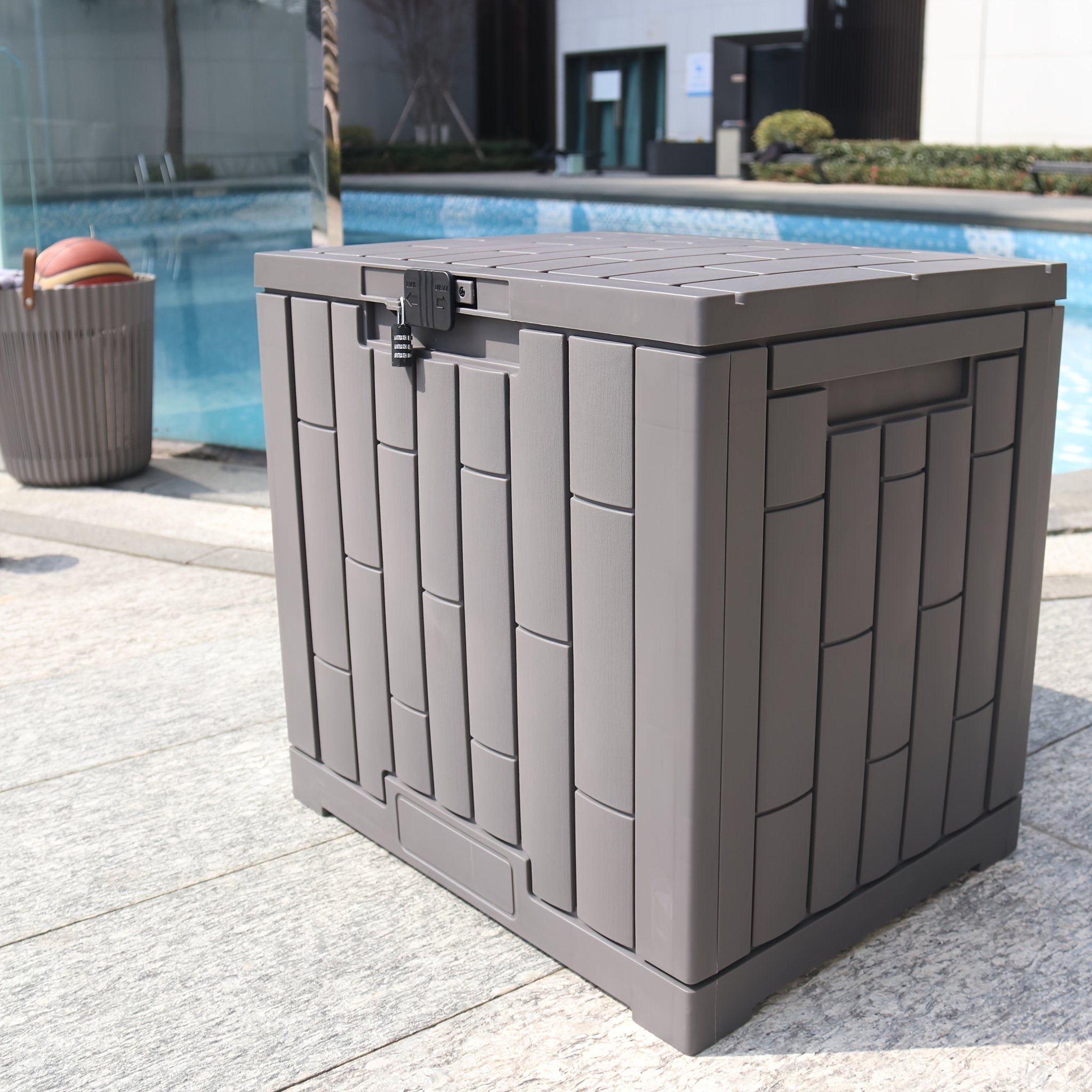 Outdoor Storage Box Lockable Plastic Deck Organizer - Glow Haven