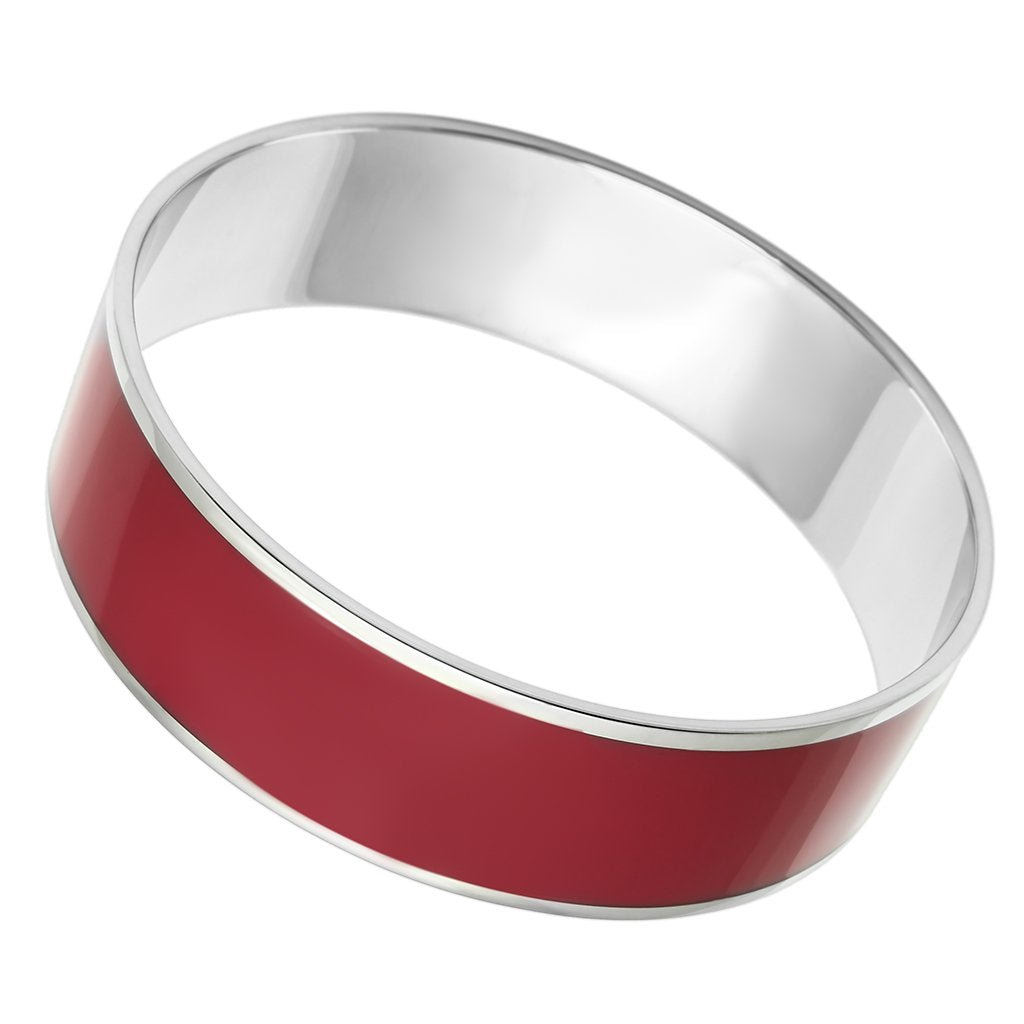 TK785 - High polished (no plating) Stainless Steel Bangle with Epoxy in Siam - Glow Haven